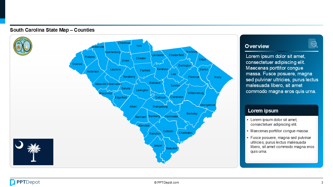 Map Series: South Carolina PPT Map PPT Slide 4