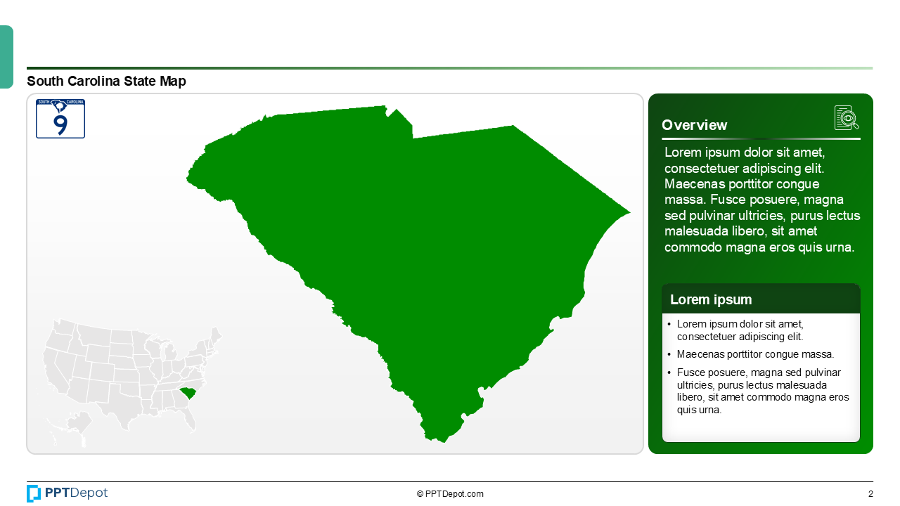 Map Series: South Carolina PPT Map PPT Slide 3