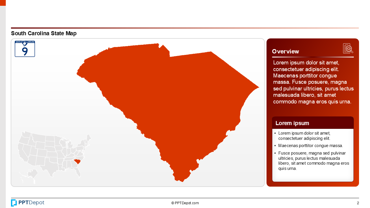 Map Series: South Carolina PPT Map PPT Slide 3