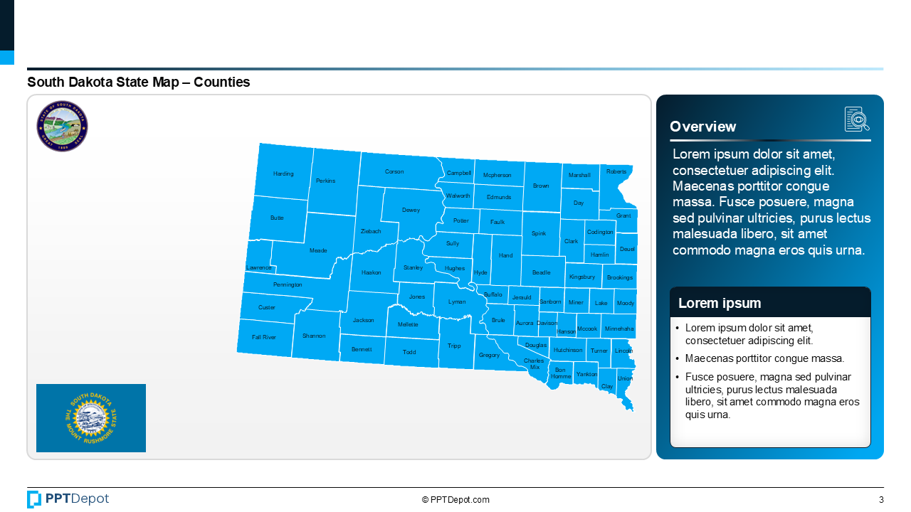 Map Series: South Dakota PPT Map PPT Slide 4