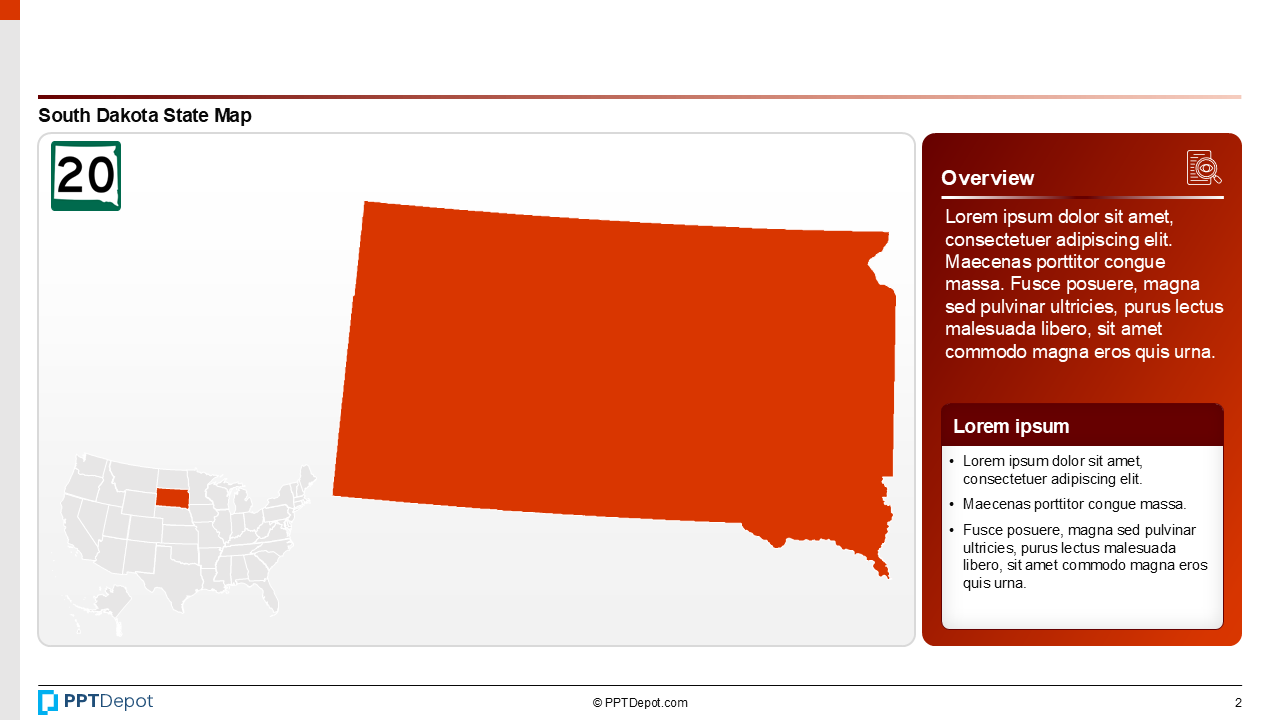 Map Series: South Dakota PPT Map PPT Slide 3