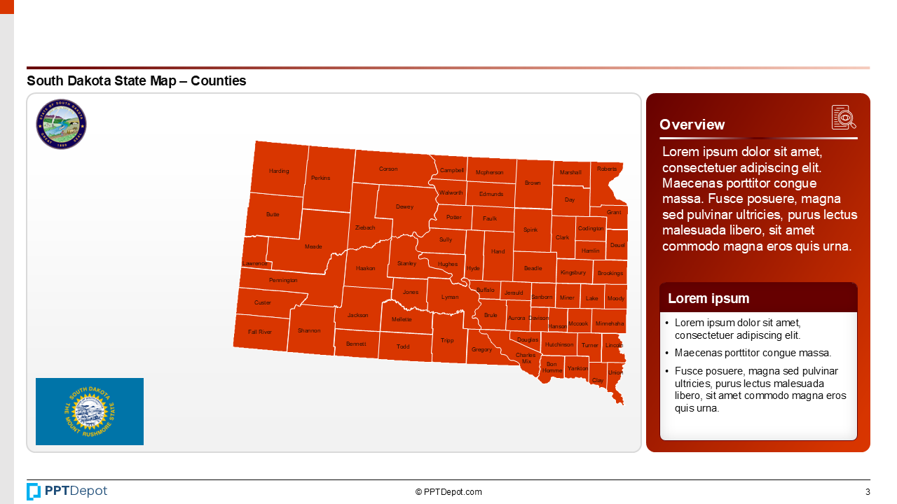 Map Series: South Dakota PPT Map PPT Slide 4