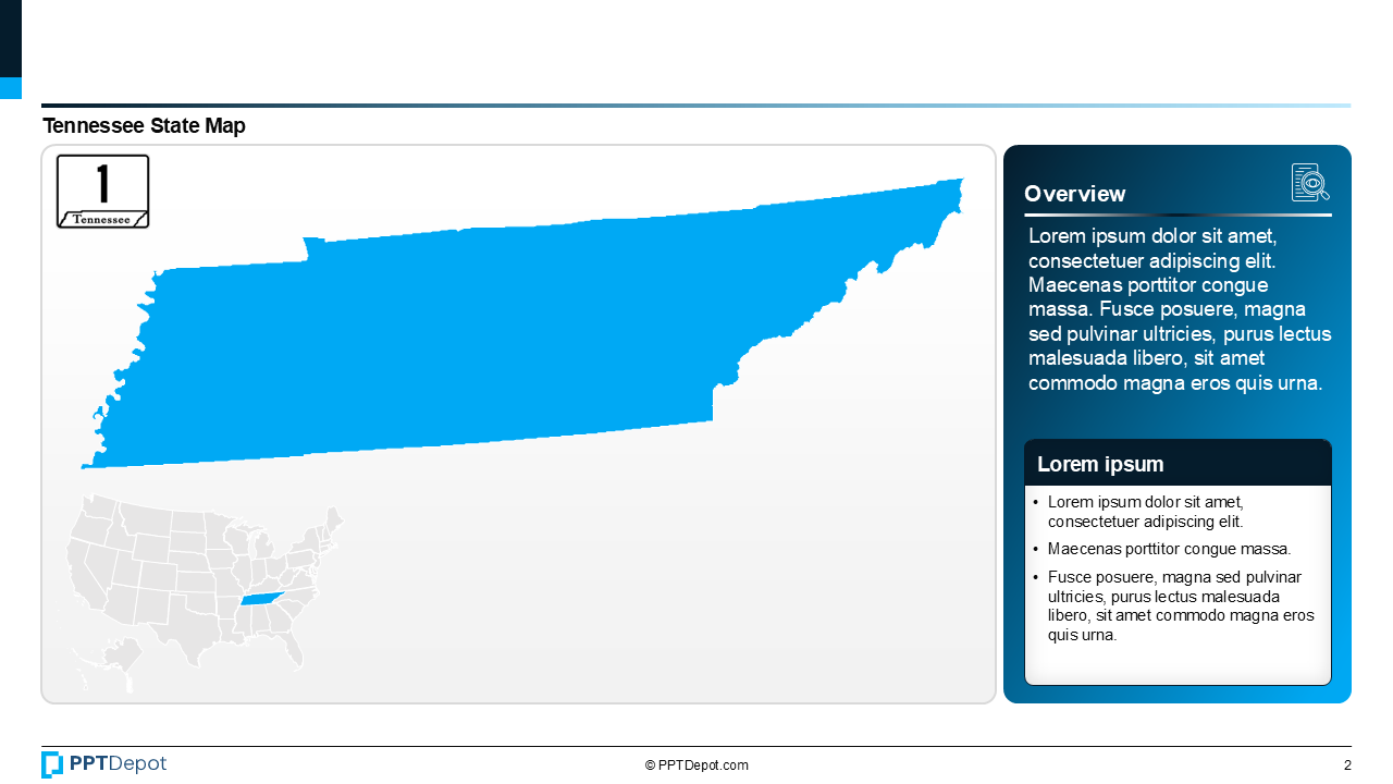 Map Series: Tennessee PPT Map PPT Slide 3