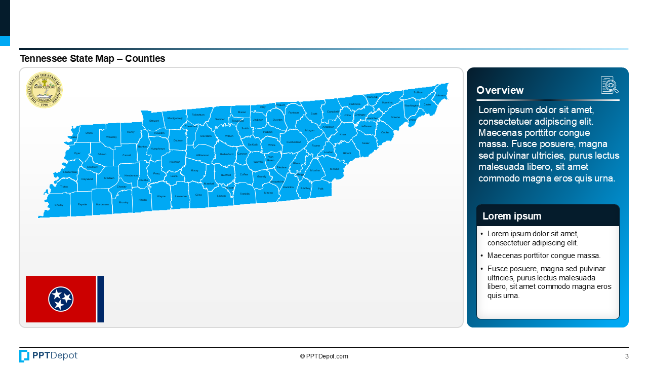Map Series: Tennessee PPT Map PPT Slide 4