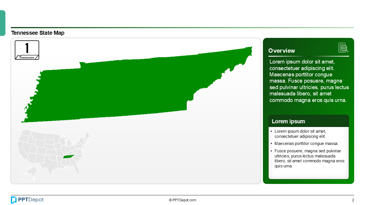 Map Series: Tennessee PPT Map PPT Slide 3