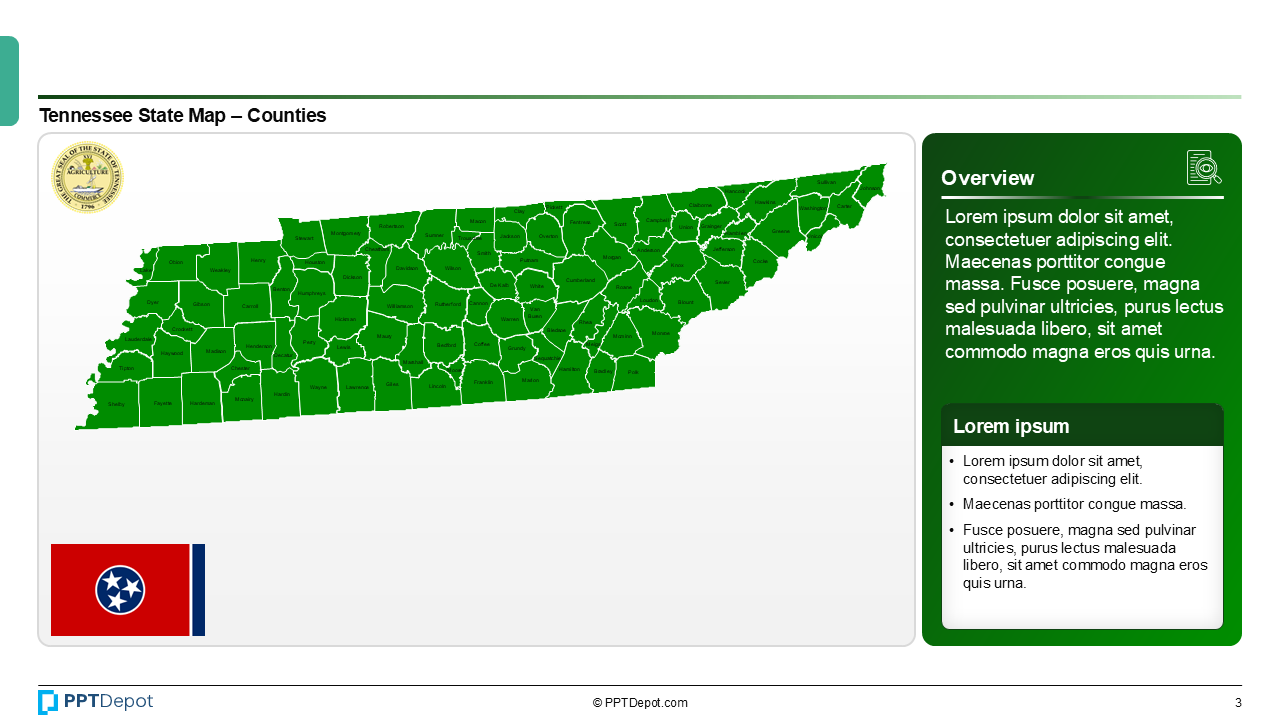 Map Series: Tennessee PPT Map PPT Slide 4