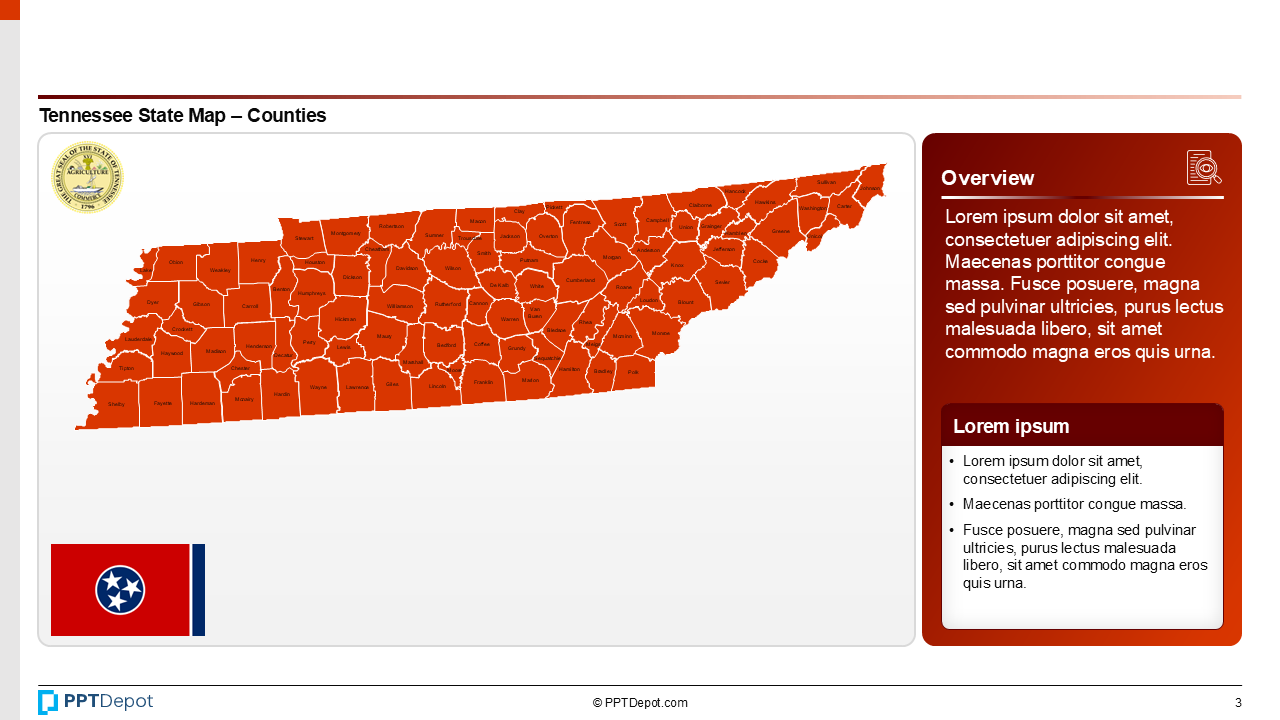 Map Series: Tennessee PPT Map PPT Slide 4