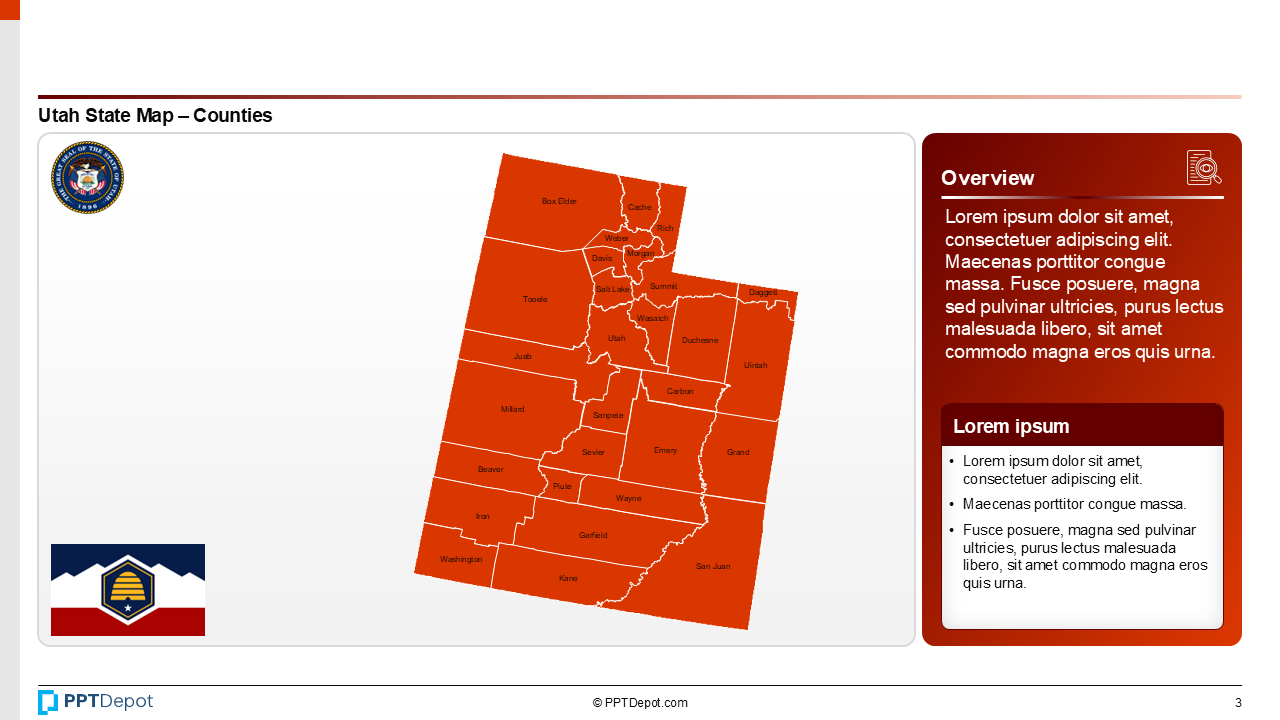 Map Series: Utah PPT Map PPT Slide 4