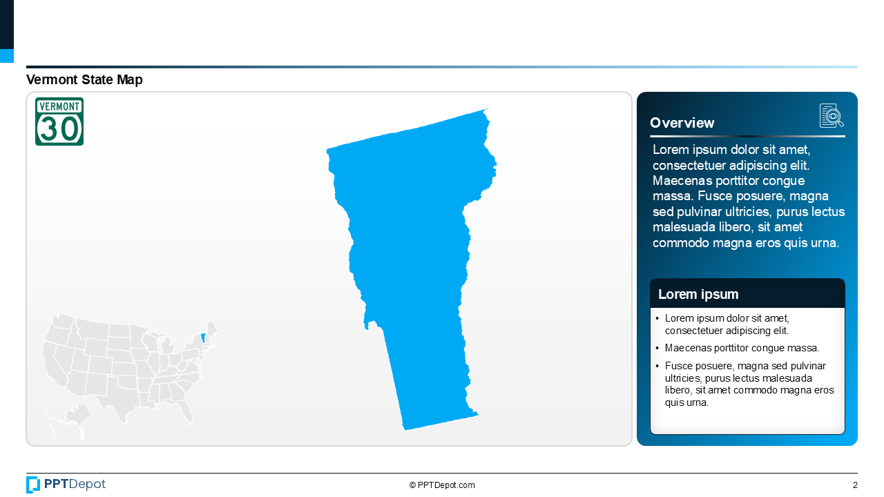 Map Series: Vermont PPT Map PPT Slide 3