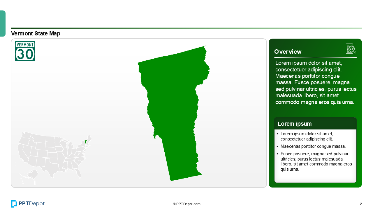Map Series: Vermont PPT Map PPT Slide 3