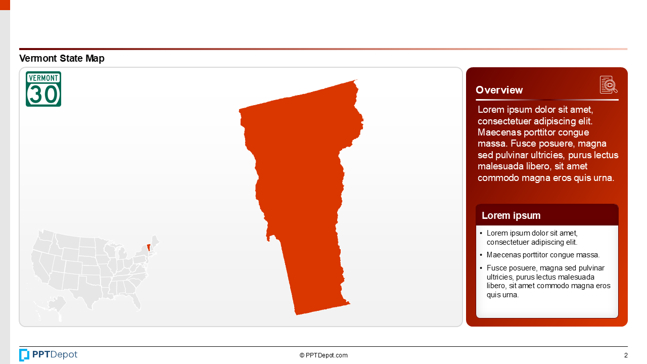 Map Series: Vermont PPT Map PPT Slide 3