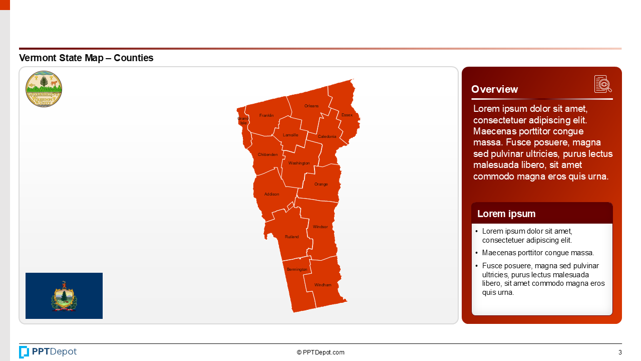 Map Series: Vermont PPT Map PPT Slide 4