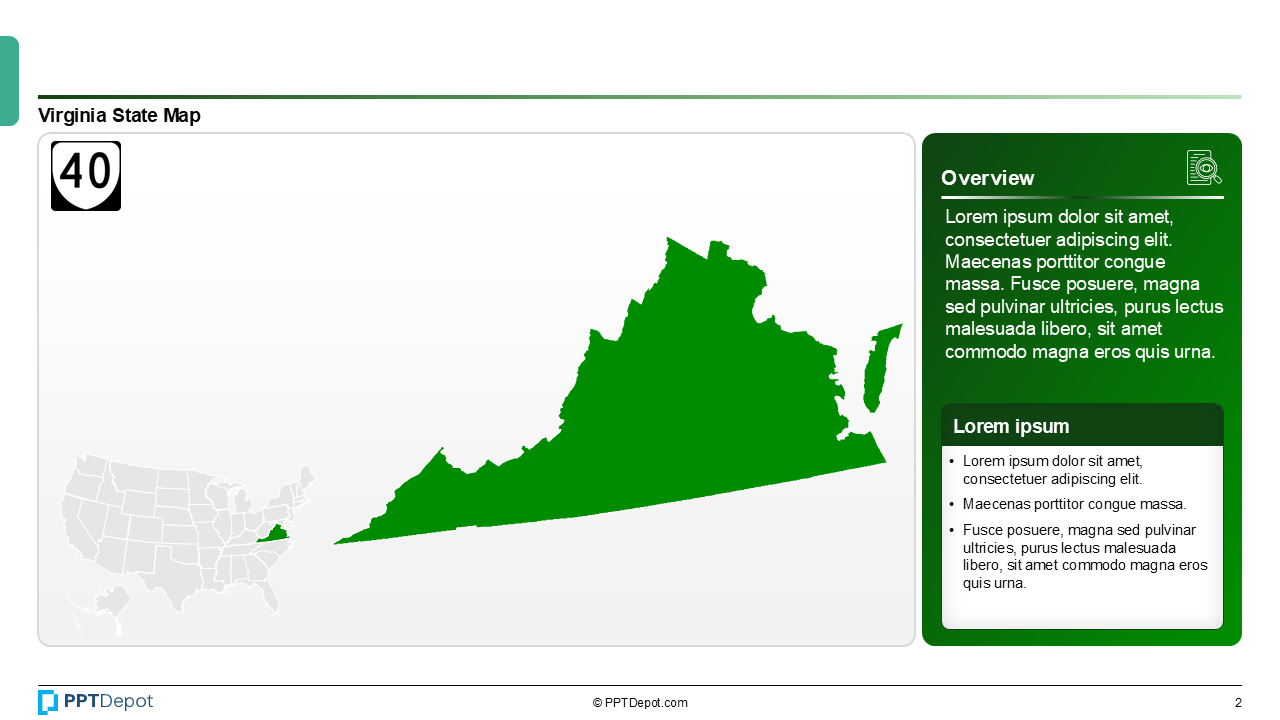 Map Series: Virginia PPT Map PPT Slide 3