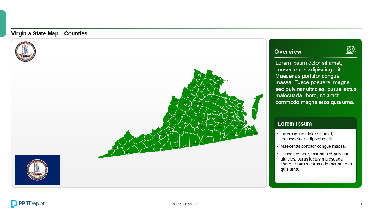 Map Series: Virginia PPT Map PPT Slide 4