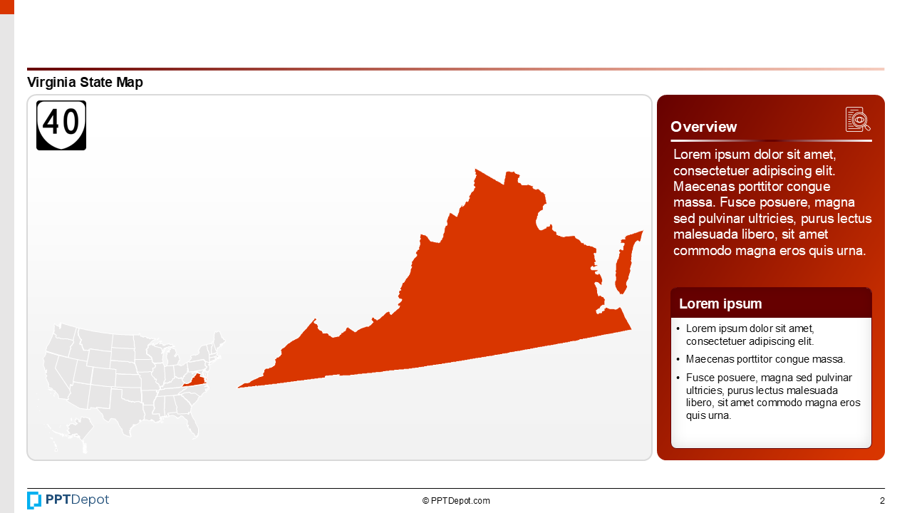 Map Series: Virginia PPT Map PPT Slide 3