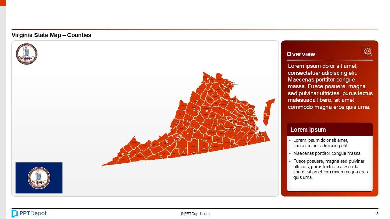 Map Series: Virginia PPT Map PPT Slide 4