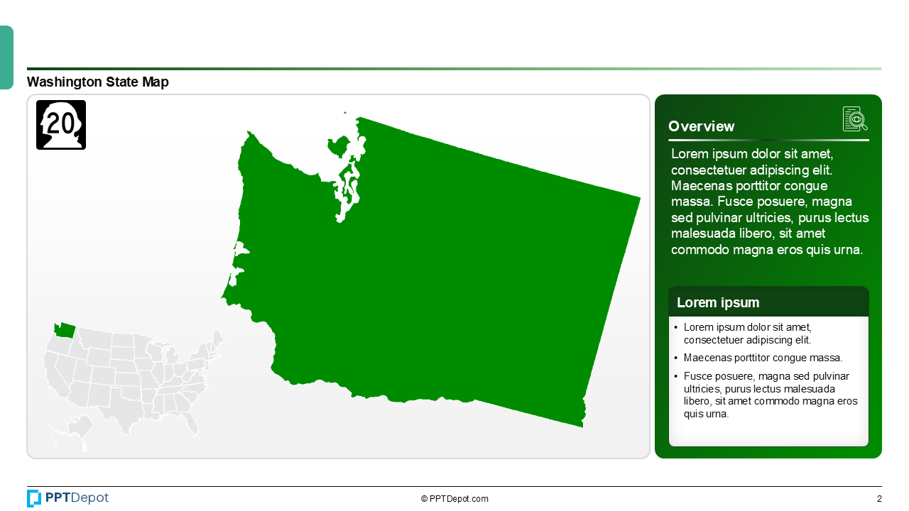 Map Series: Washington PPT Map PPT Slide 3