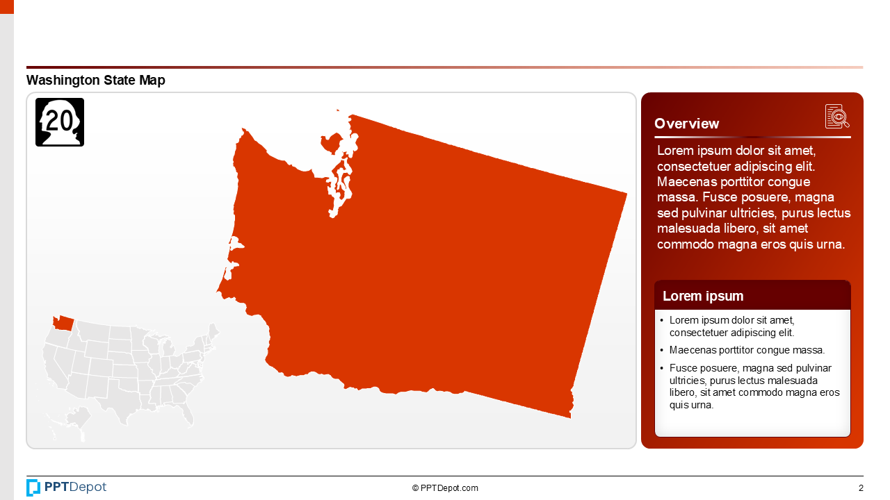 Map Series: Washington PPT Map PPT Slide 3