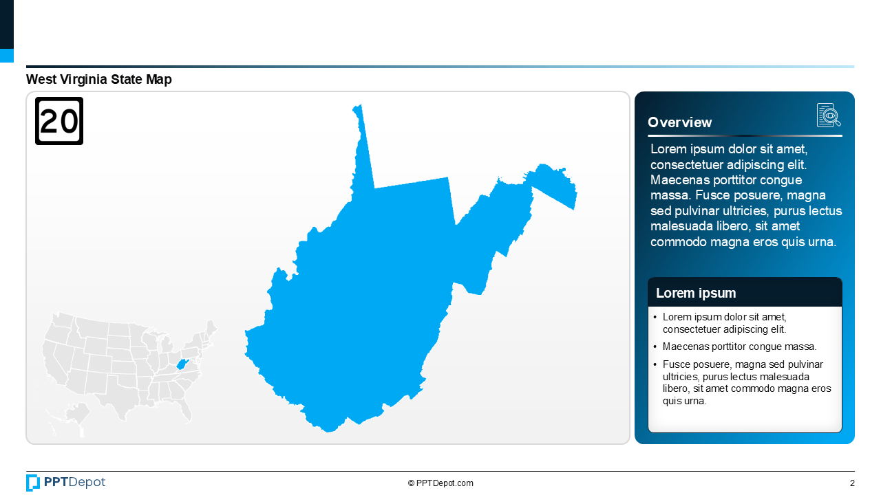 Map Series: West Virginia PPT Map PPT Slide 3