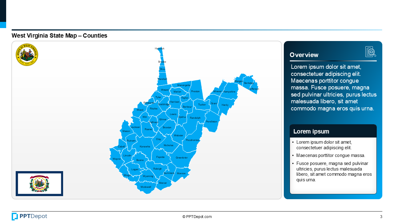 Map Series: West Virginia PPT Map PPT Slide 4