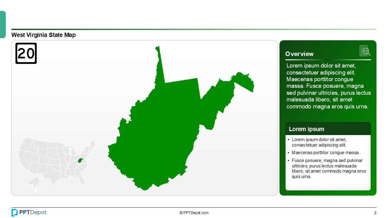 Map Series: West Virginia PPT Map PPT Slide 3
