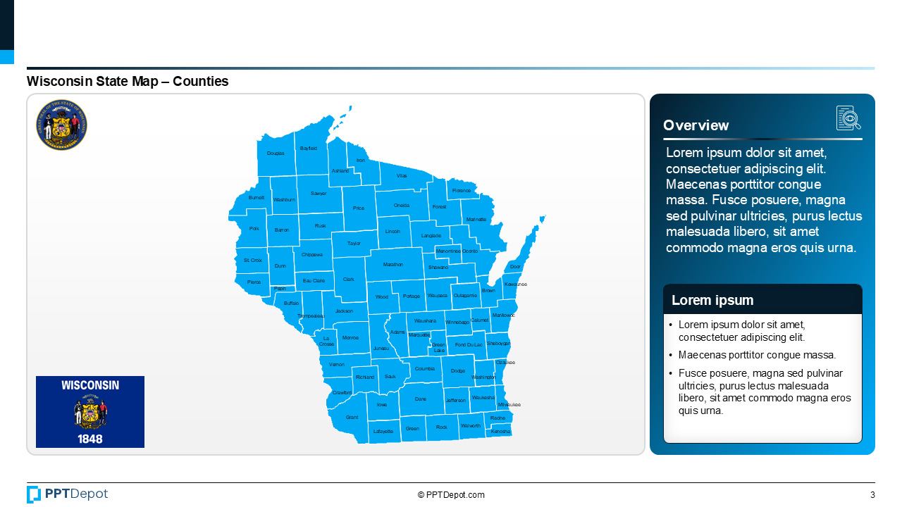 Map Series: Wisconsin PPT Map PPT Slide 4