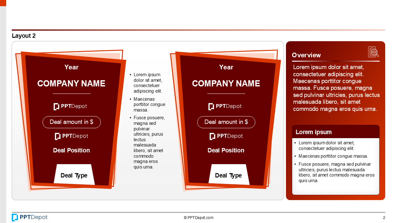 Deal Tombstone Series: Style 18 PPT Slide 3