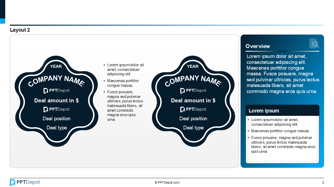 Deal Tombstone Series: Style 31 PPT Slide 3