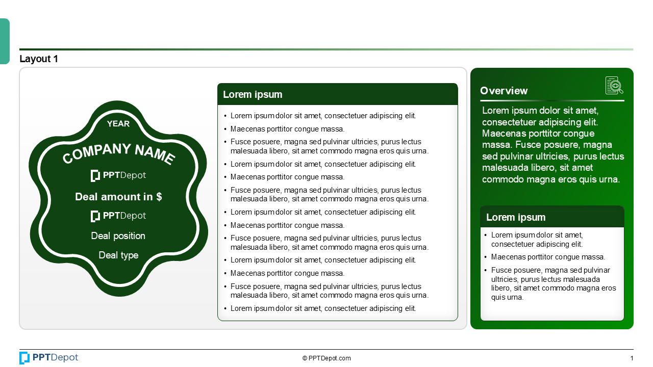 Deal Tombstone Series: Style 31 PPT Slide 2