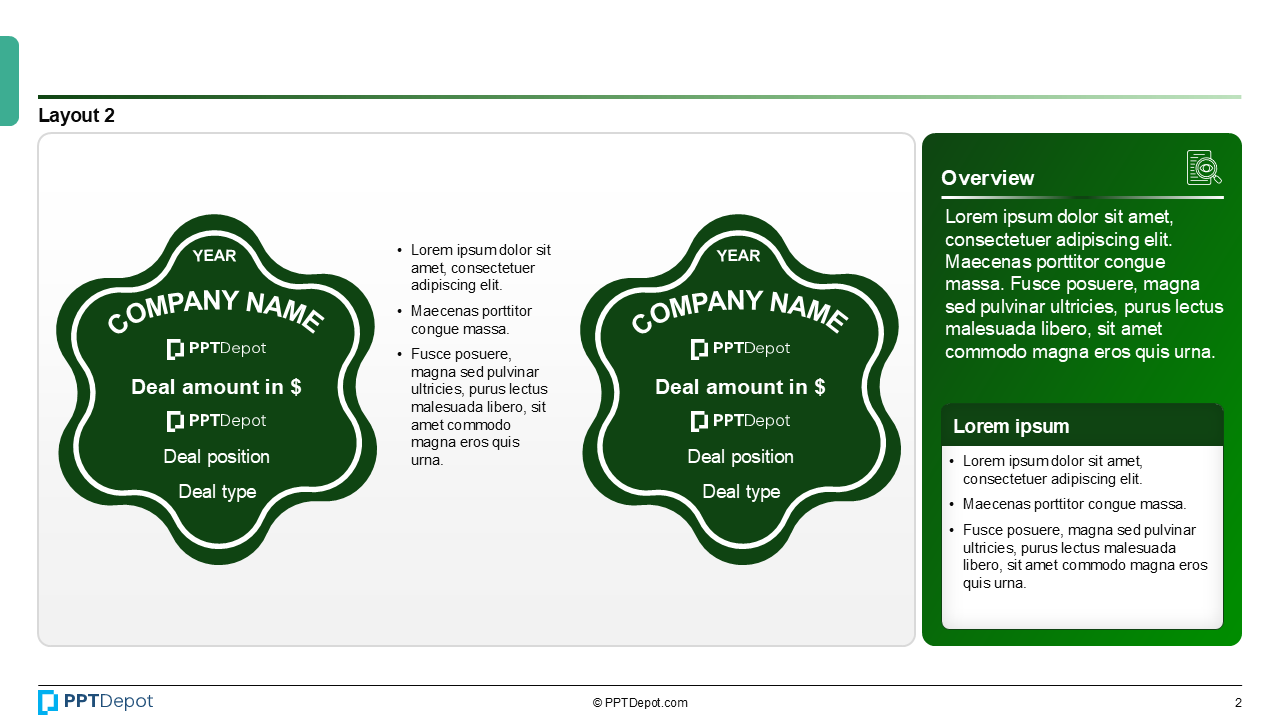 Deal Tombstone Series: Style 31 PPT Slide 3