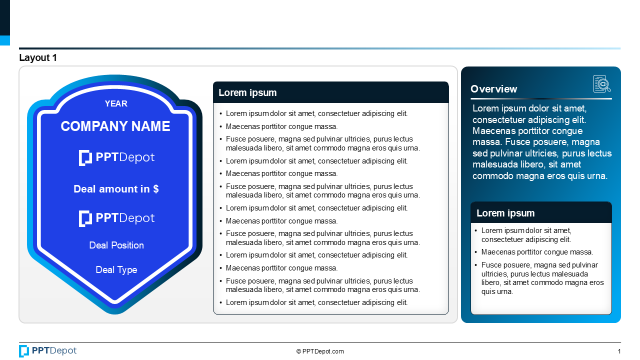 Deal Tombstone Series: Style 32 PPT Slide 2