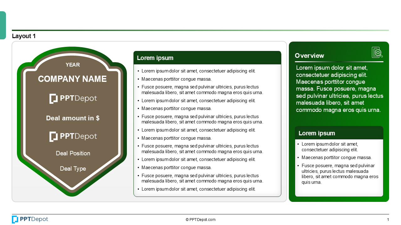 Deal Tombstone Series: Style 32 PPT Slide 2