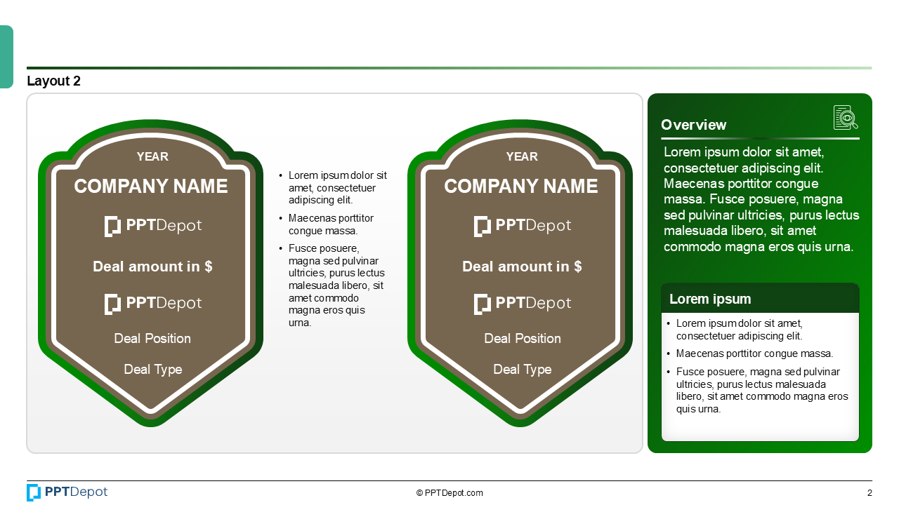 Deal Tombstone Series: Style 32 PPT Slide 3