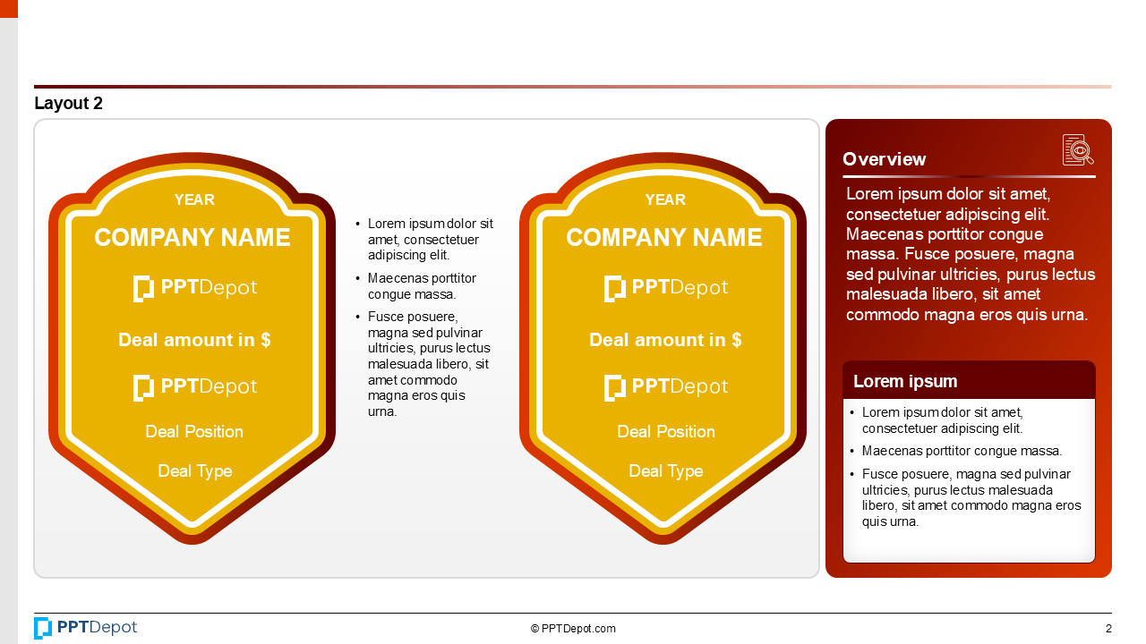 Deal Tombstone Series: Style 32 PPT Slide 3