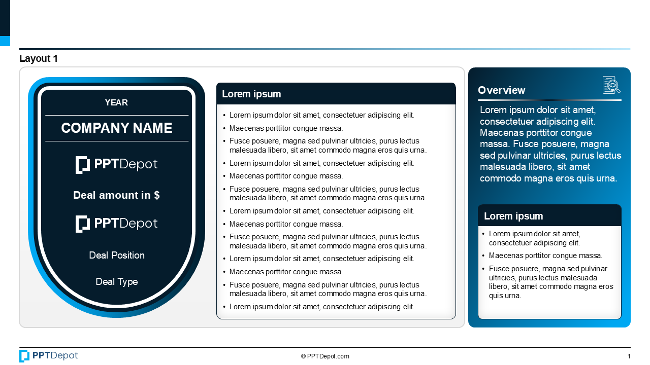 Deal Tombstone Series: Style 33 PPT Slide 2