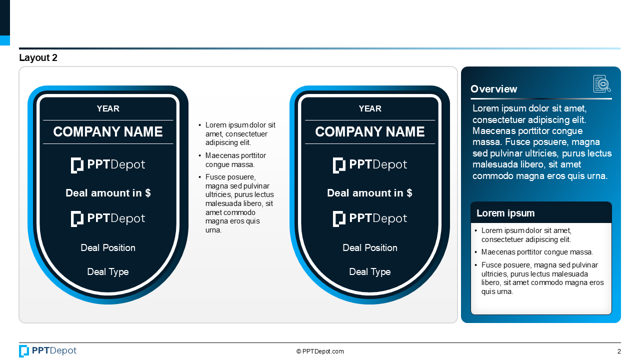 Deal Tombstone Series: Style 33 PPT Slide 3
