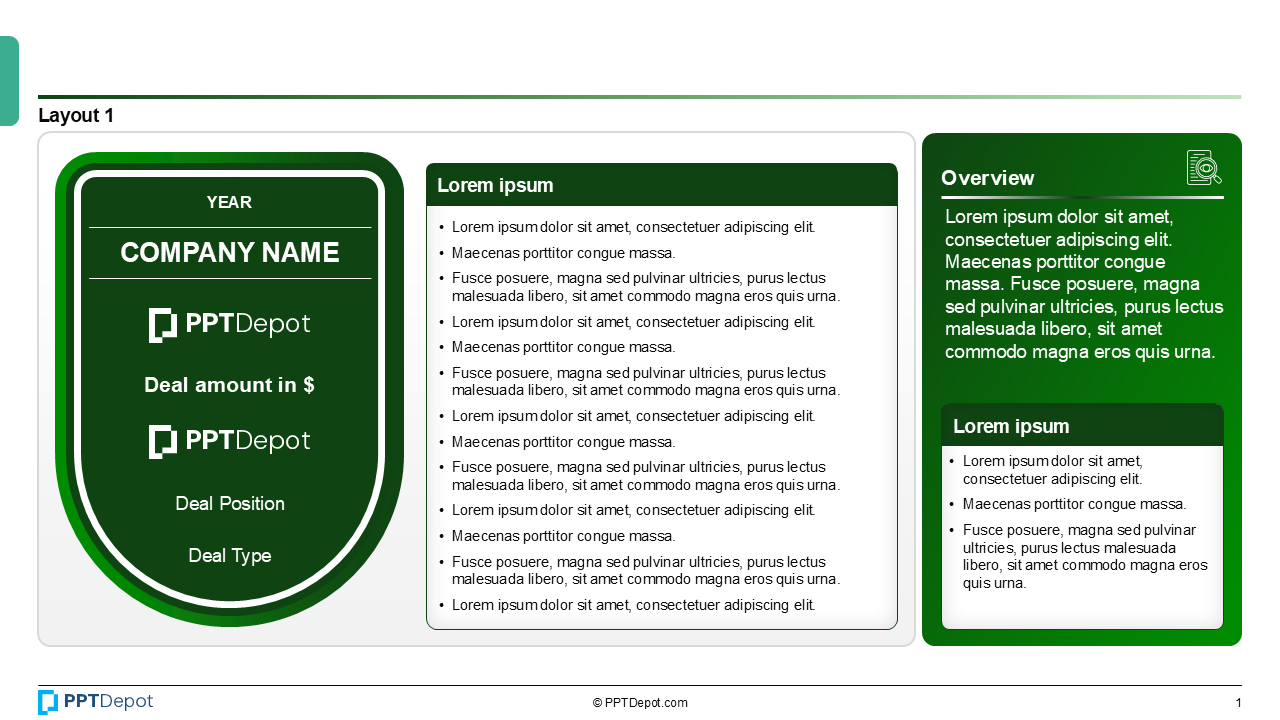 Deal Tombstone Series: Style 33 PPT Slide 2