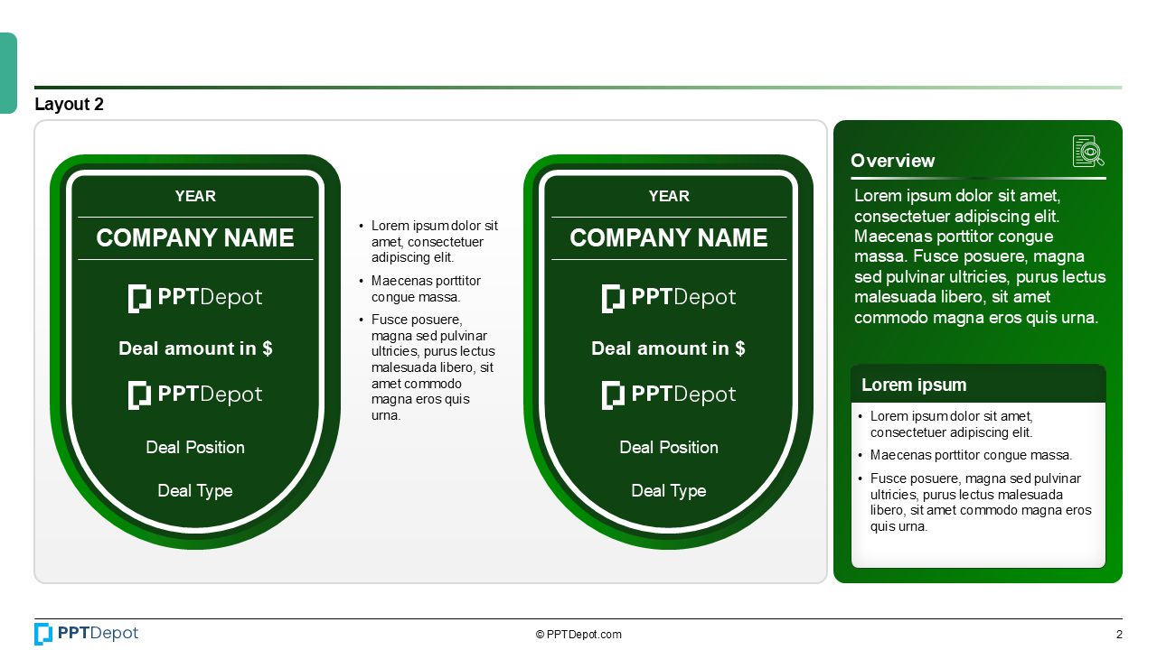 Deal Tombstone Series: Style 33 PPT Slide 3