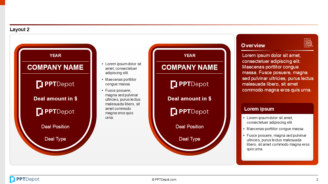 Deal Tombstone Series: Style 33 PPT Slide 3