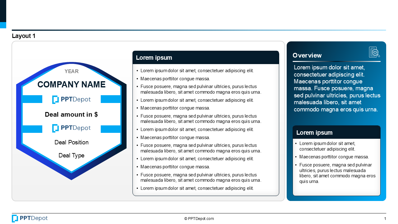 Deal Tombstone Series: Style 34 PPT Slide 2