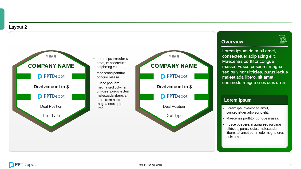 Deal Tombstone Series: Style 34 PPT Slide 3