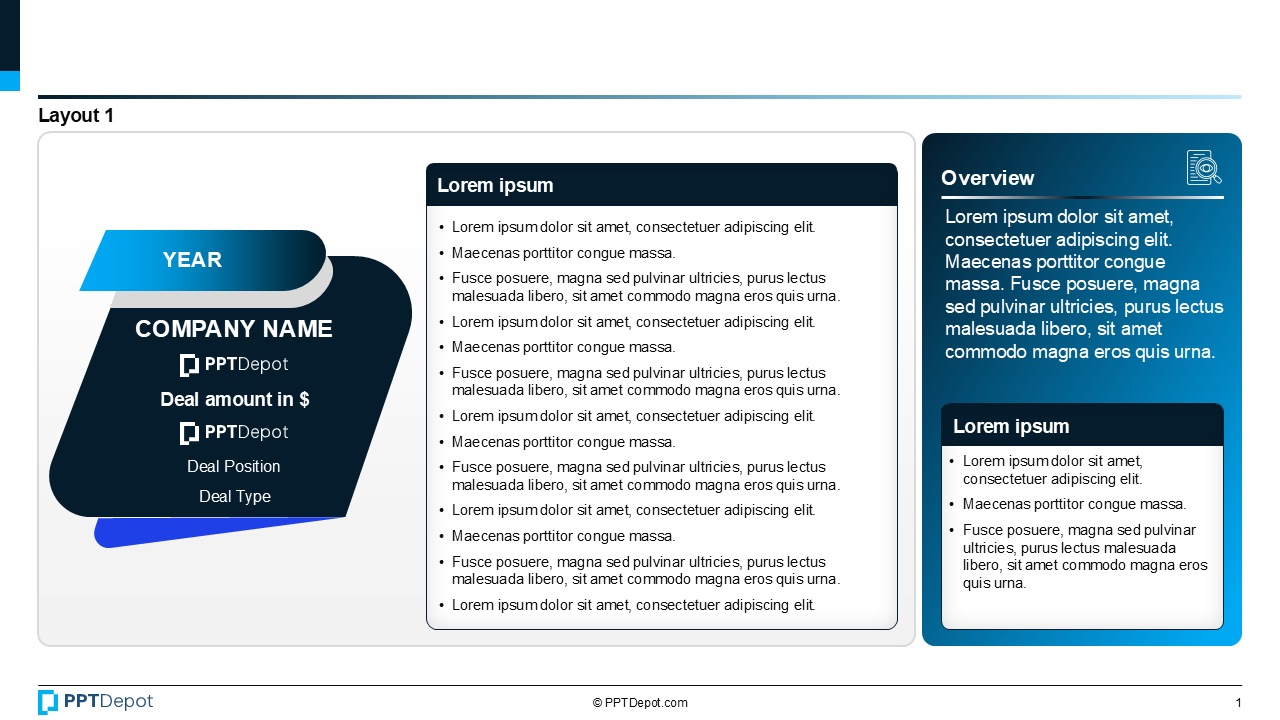 Deal Tombstone Series: Style 35 PPT Slide 2