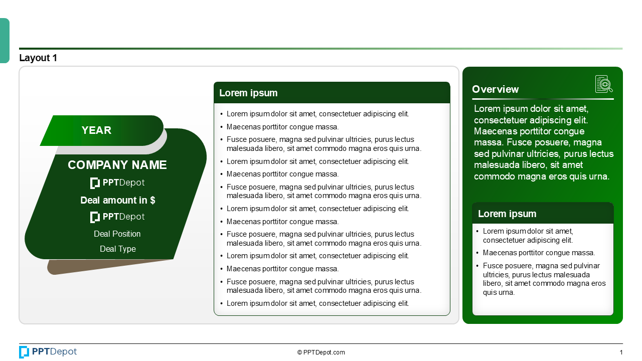 Deal Tombstone Series: Style 35 PPT Slide 2