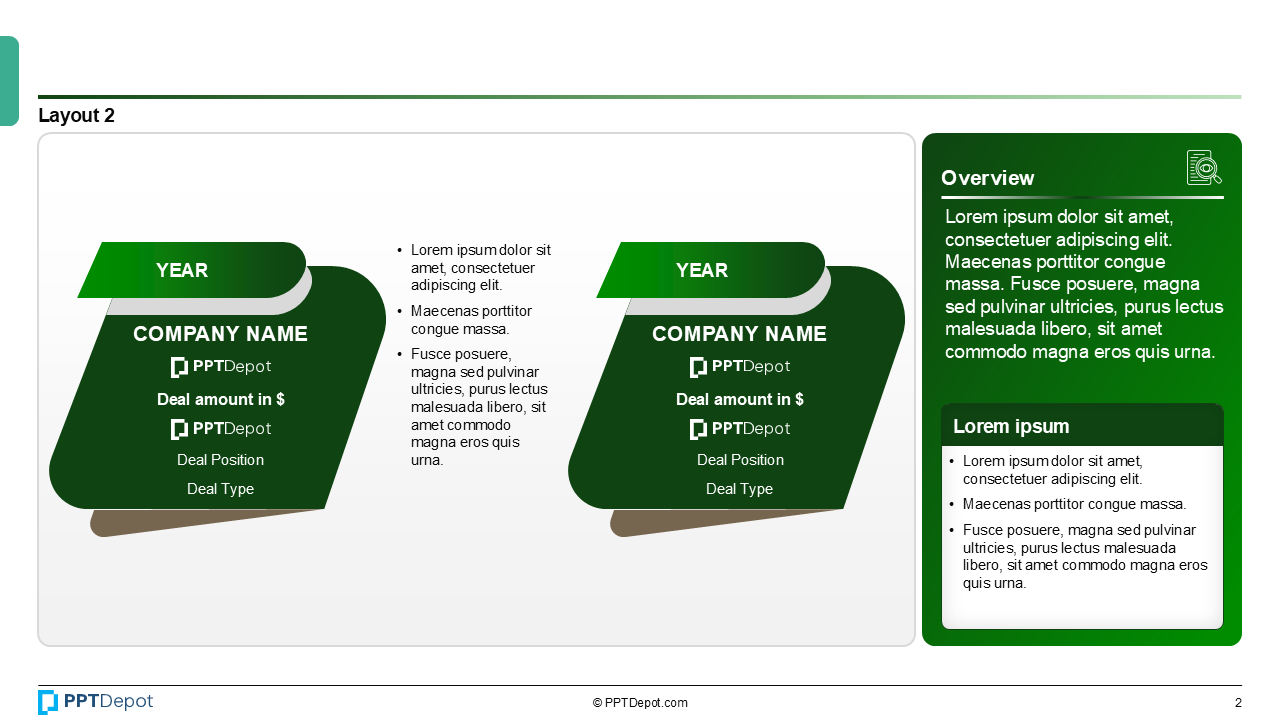 Deal Tombstone Series: Style 35 PPT Slide 3