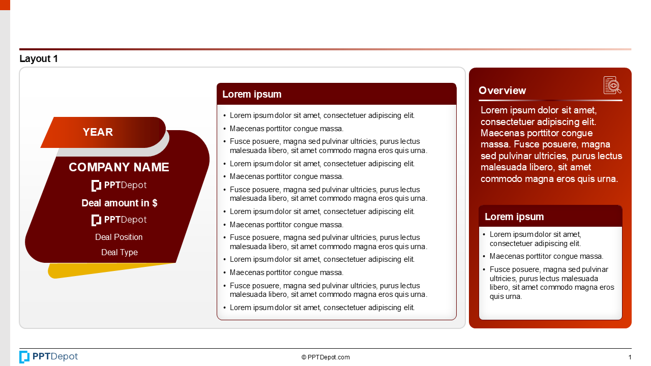 Deal Tombstone Series: Style 35 PPT Slide 2