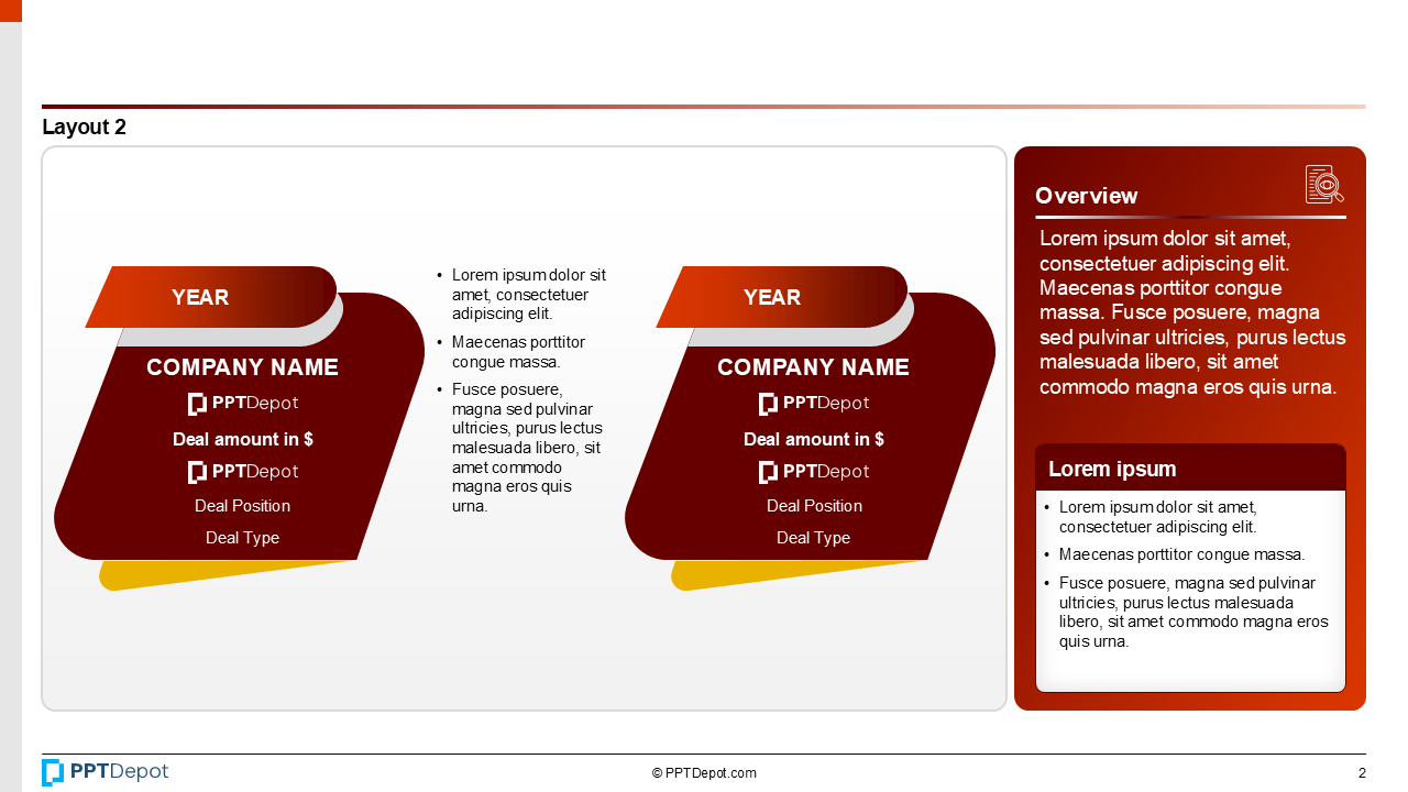 Deal Tombstone Series: Style 35 PPT Slide 3