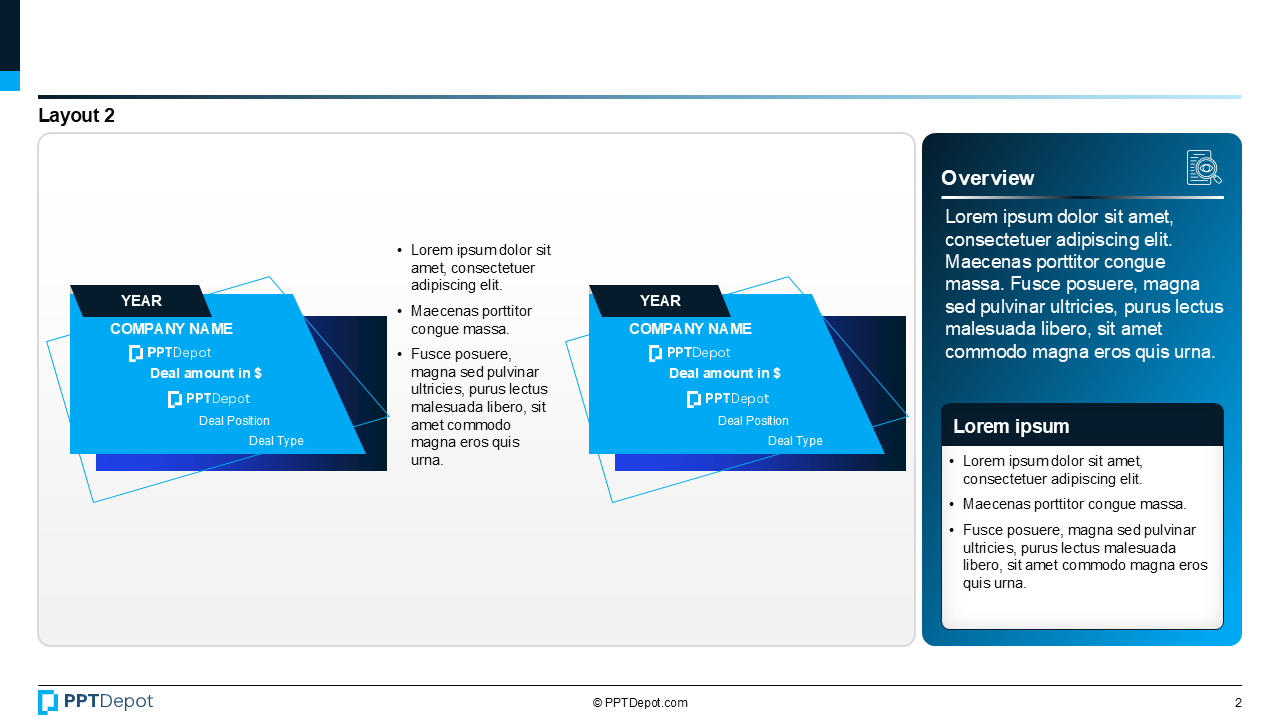 Deal Tombstone Series: Style 36 PPT Slide 3