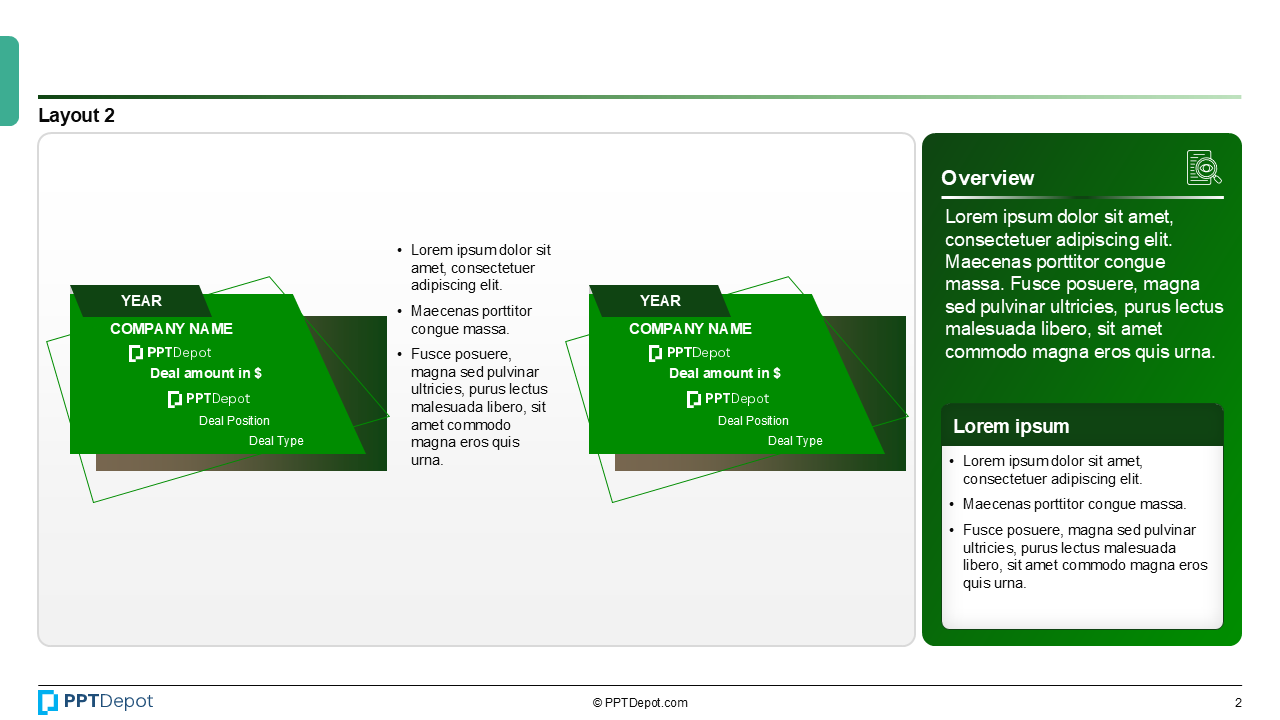 Deal Tombstone Series: Style 36 PPT Slide 3