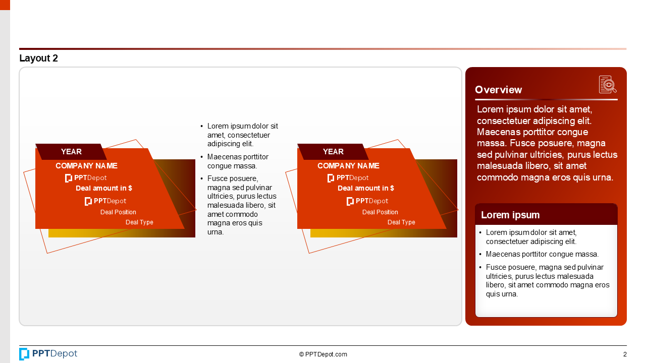 Deal Tombstone Series: Style 36 PPT Slide 3