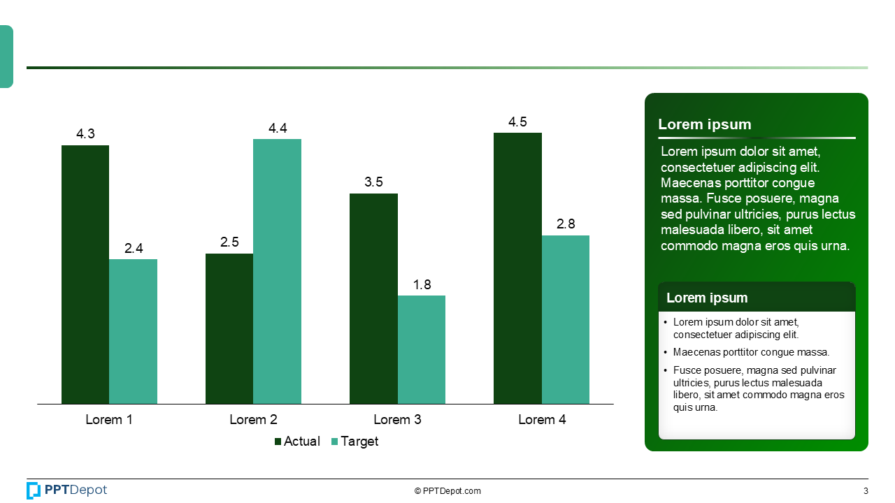 Actual vs. Target Dial PPT Slide 4